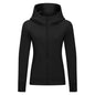 Sports Wear Hoodie Jacket for Women With Thick Zipper - Full Zip Fitness Coat Running Sweater WDQ028
