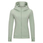 Sports Wear Hoodie Jacket for Women With Thick Zipper - Full Zip Fitness Coat Running Sweater WDQ028