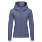 Sports Wear Hoodie Jacket for Women With Thick Zipper - Full Zip Fitness Coat Running Sweater WDQ028