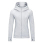 Sports Wear Hoodie Jacket for Women With Thick Zipper - Full Zip Fitness Coat Running Sweater WDQ028