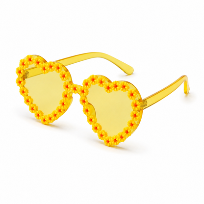 Yellow Daisy Heart Colour Therapy Glasses