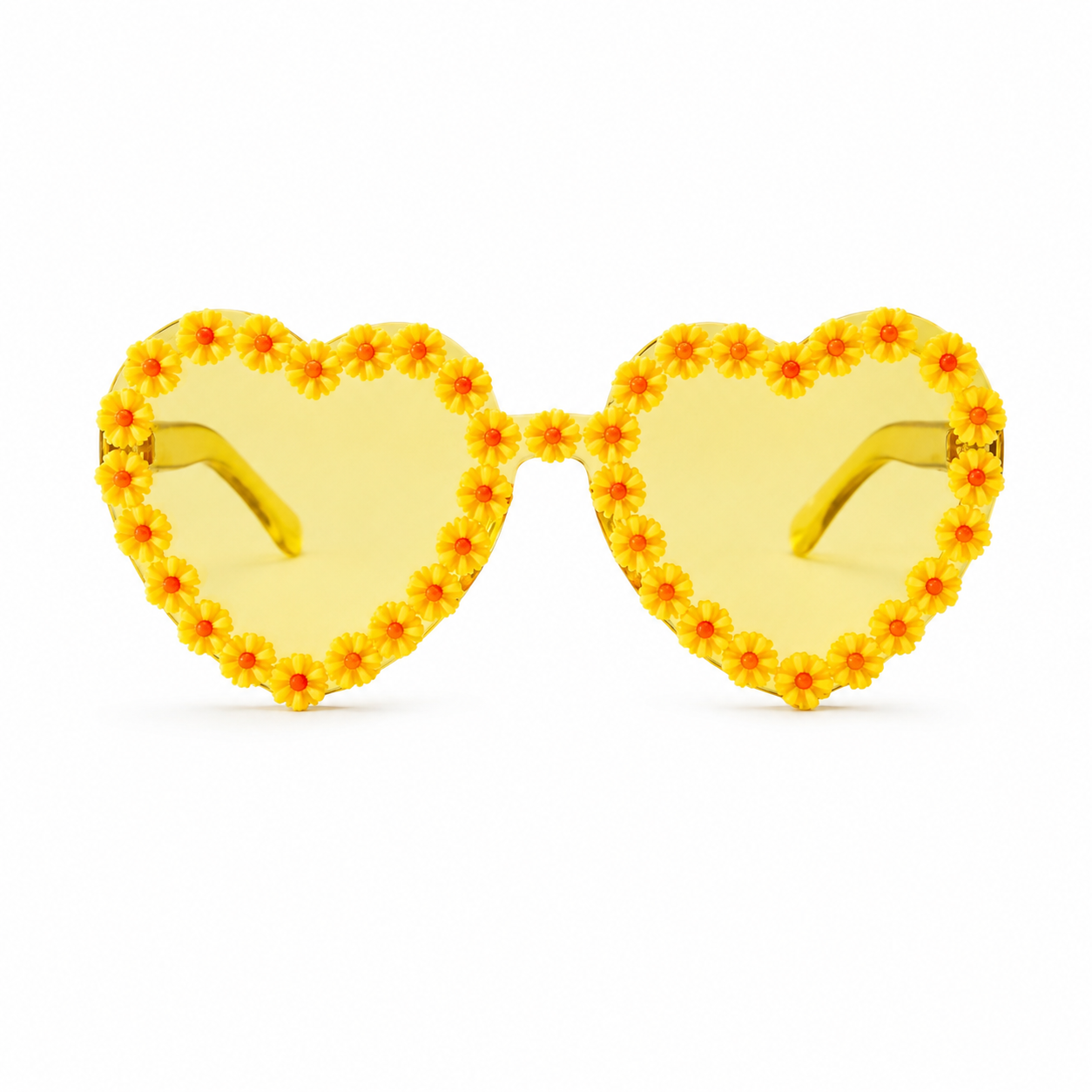 Yellow Daisy Heart Colour Therapy Glasses