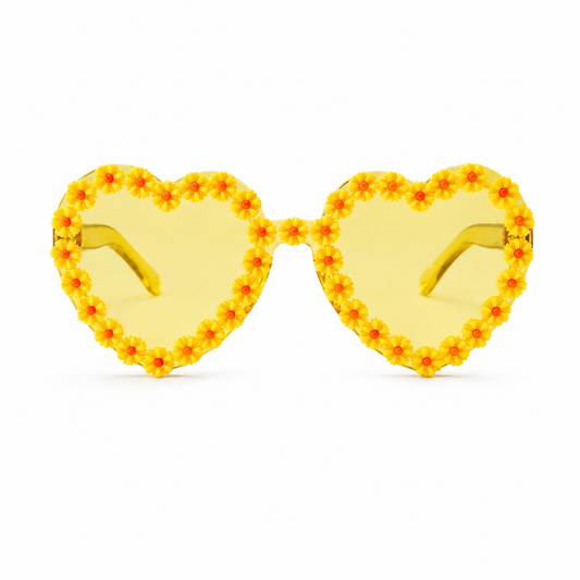 Yellow Daisy Heart Colour Therapy Glasses