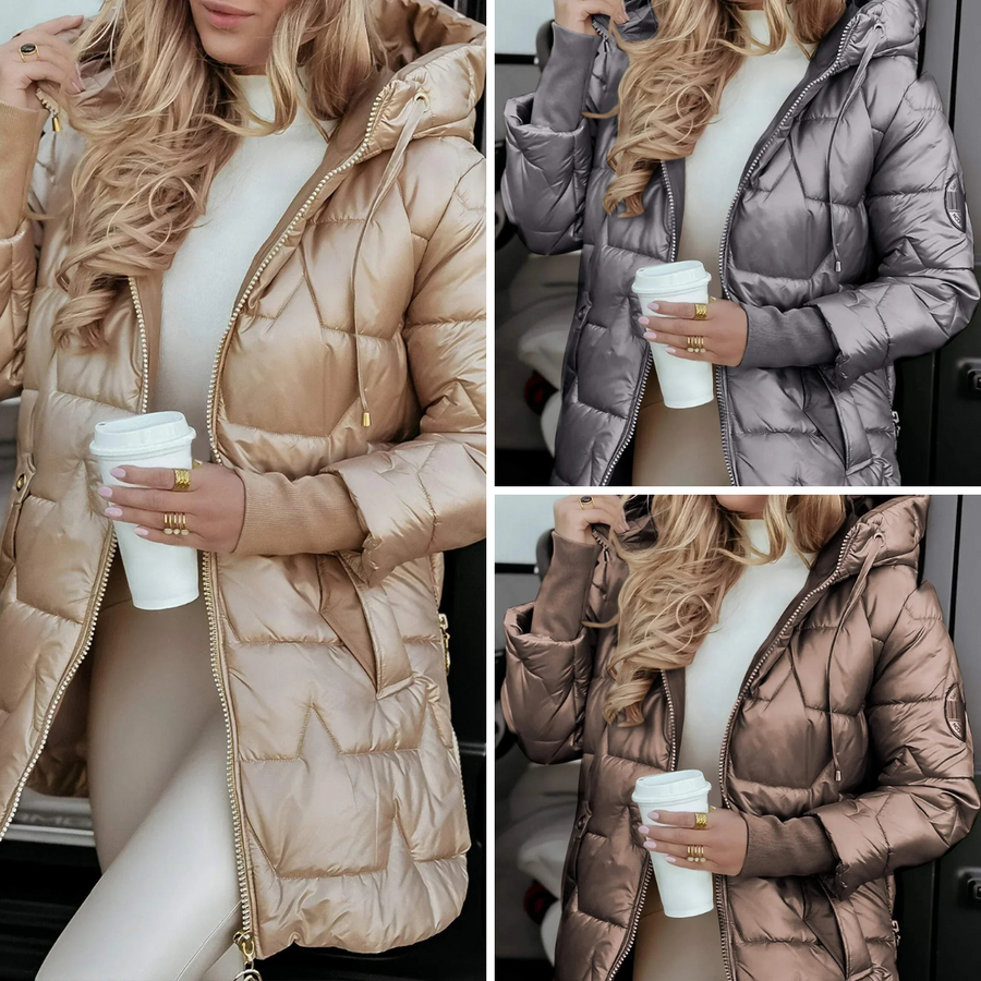 Mageina | Elegant Winter Coat With Hood And Padding