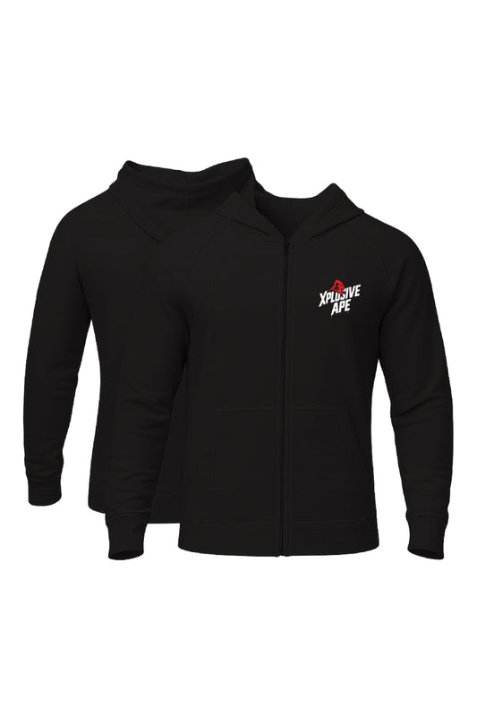 XAPE Classic Stencil Logo Oversized Zip Hoodie - Black